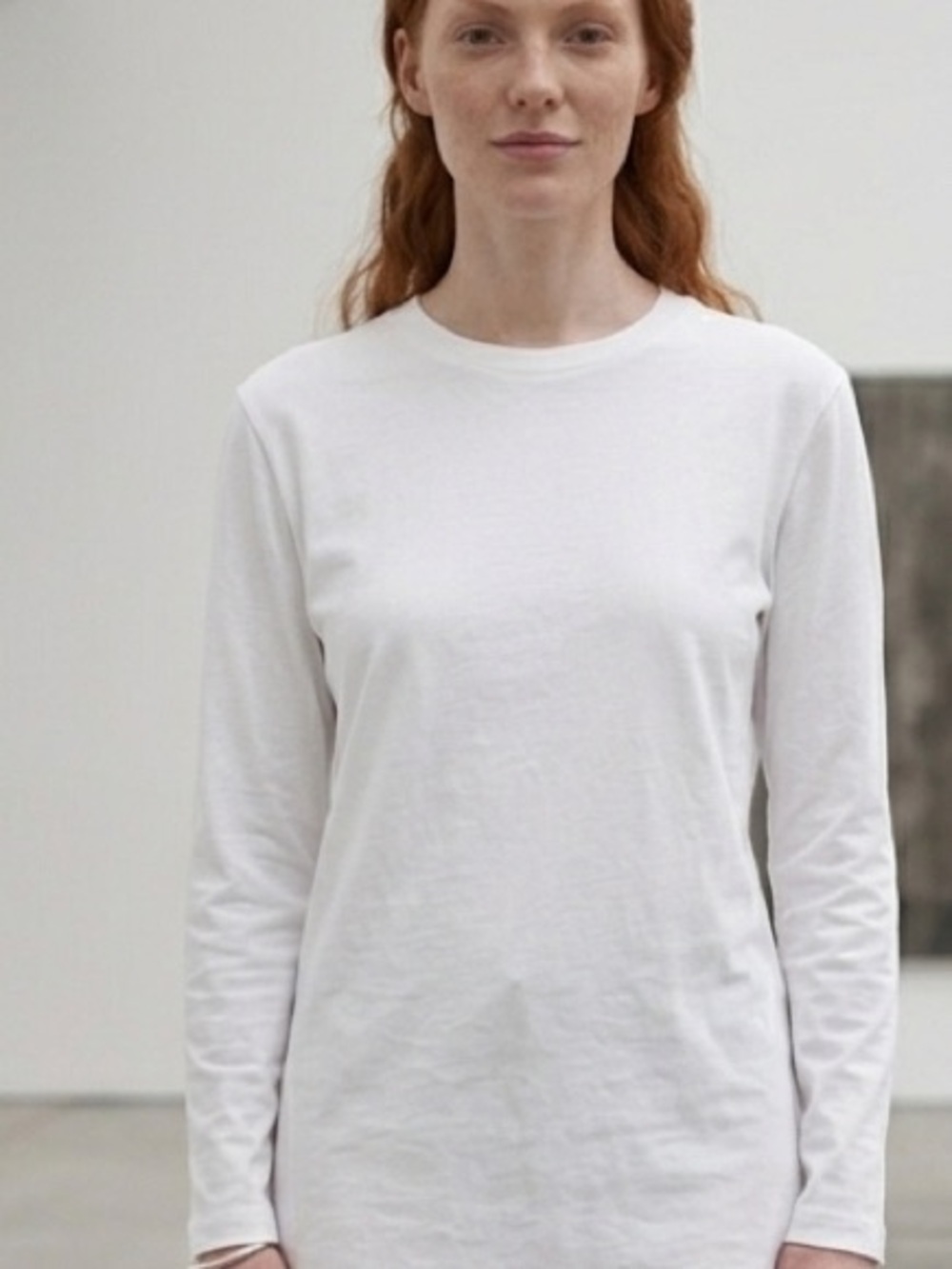 The Row Shermam Cotton Jersey Long-Sleeve T-Shirt White Crewneck Top